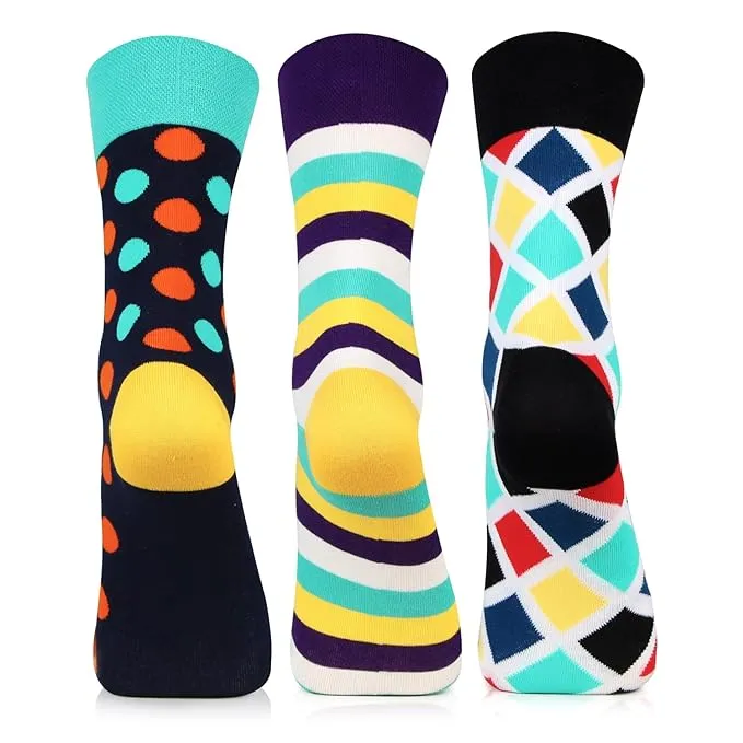 Men's Jazzy Multi color Bold Socks - Pack of 3