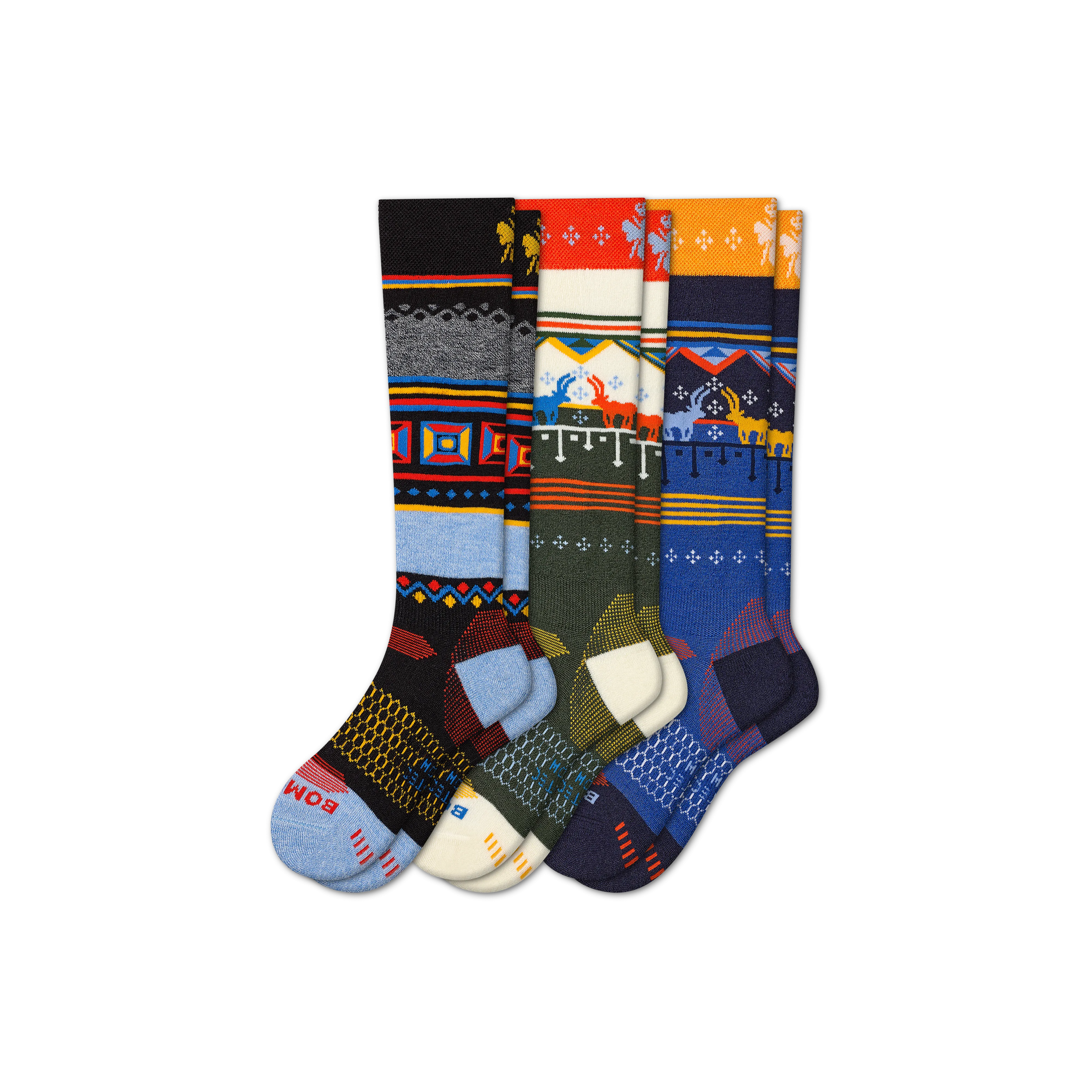 Men's Mid-Cushion Merino Wool Blend Ski & Snowboard Sock 3-Pack