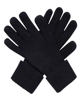 Men's Ribbed Cashmere Gloves Navy Blue