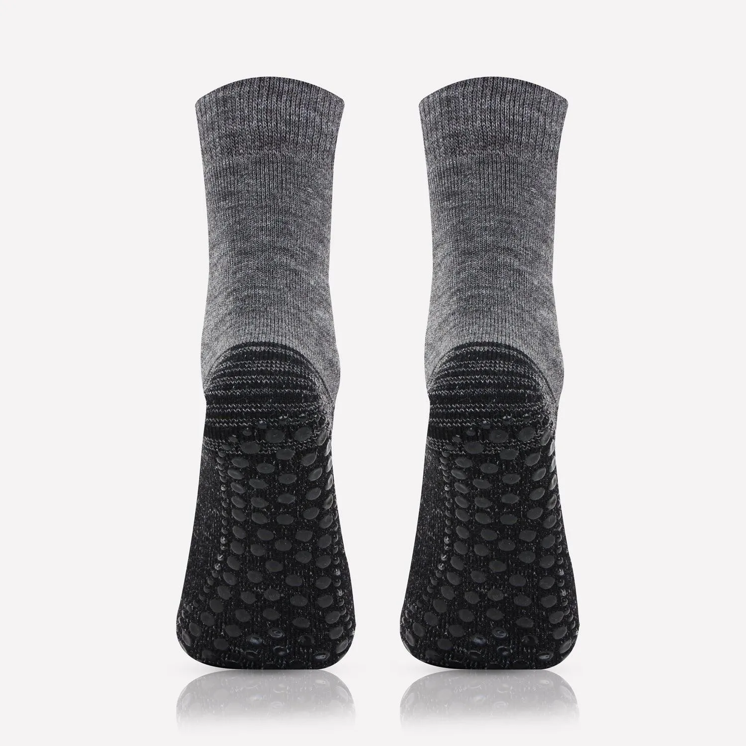 Men's Woolen Anthra Color Anti-Skid (Gripper) Indoor Socks - Pack Of 2