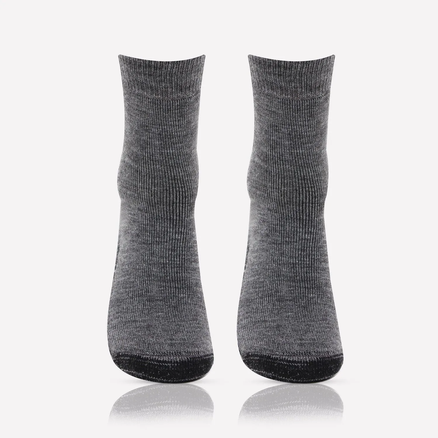 Men's Woolen Anthra Color Anti-Skid (Gripper) Indoor Socks - Pack Of 2