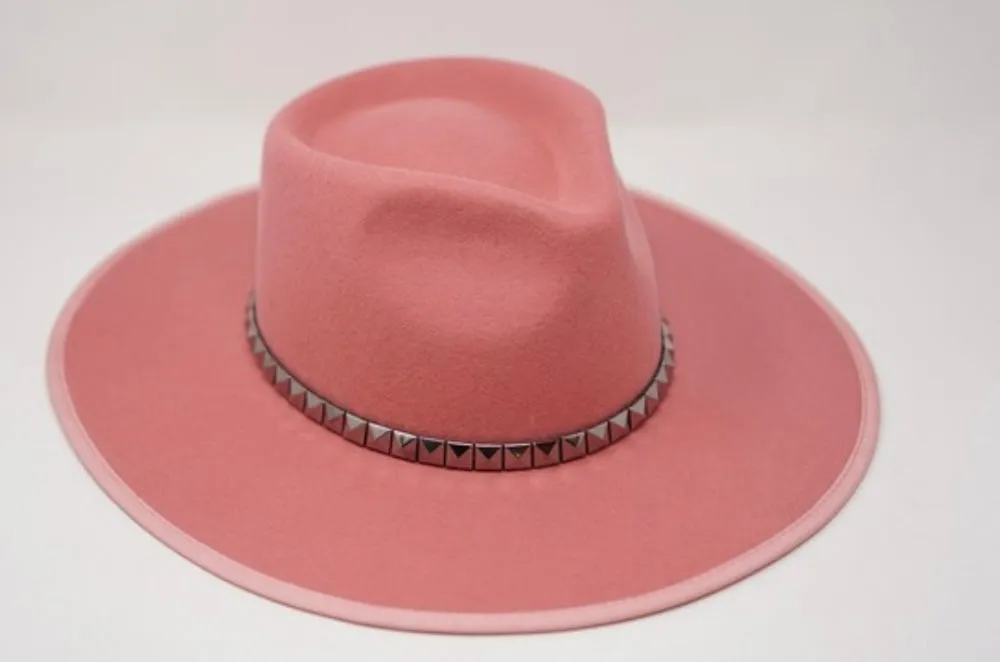 Metal Dolly Baby Pink Rancher Hat