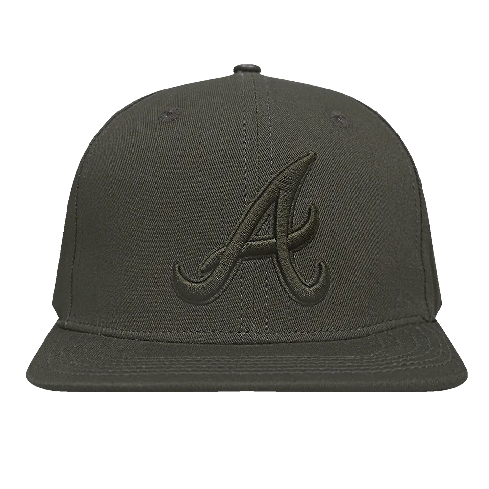 MLB ATLANTA BRAVES NEUTRAL WOOL UNISEX SNAPBACK HAT (DARK TAUPE)