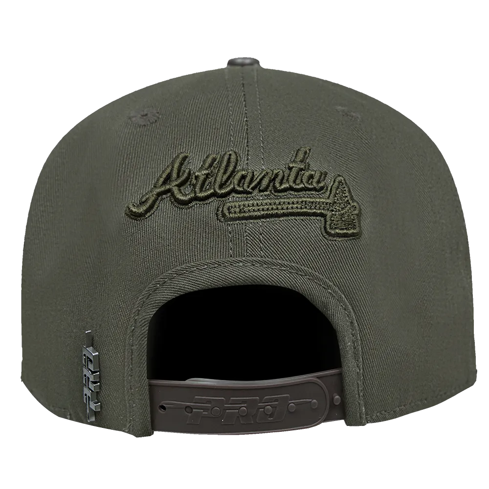 MLB ATLANTA BRAVES NEUTRAL WOOL UNISEX SNAPBACK HAT (DARK TAUPE)