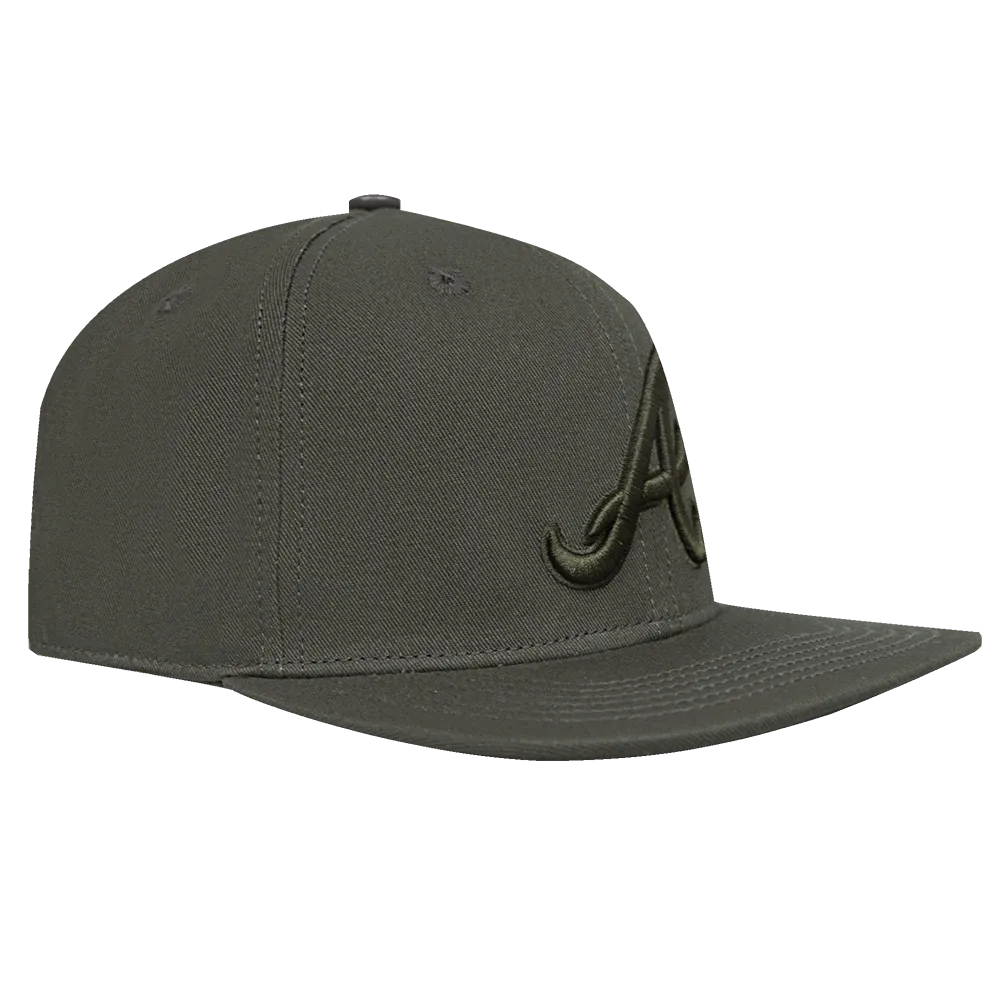 MLB ATLANTA BRAVES NEUTRAL WOOL UNISEX SNAPBACK HAT (DARK TAUPE)