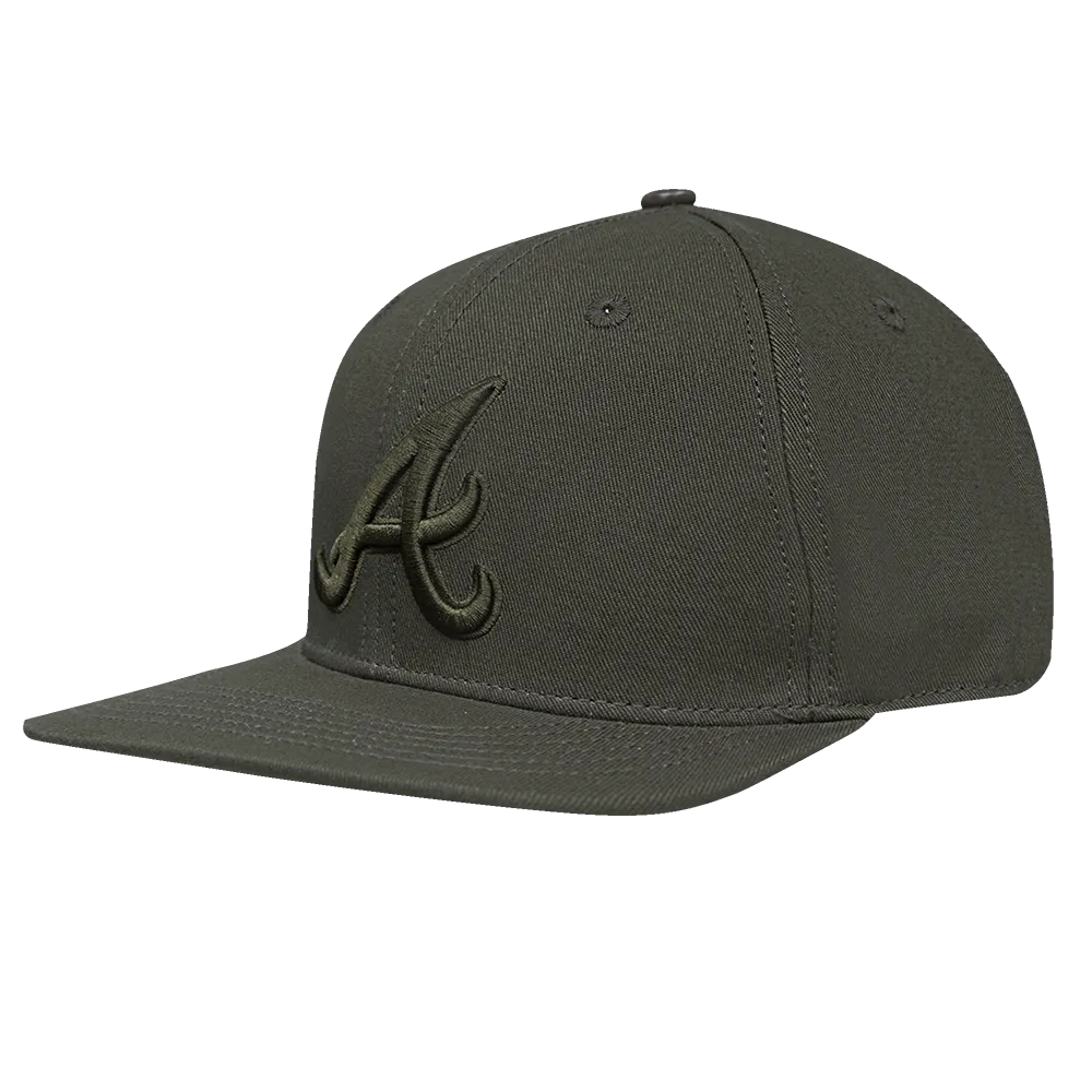 MLB ATLANTA BRAVES NEUTRAL WOOL UNISEX SNAPBACK HAT (DARK TAUPE)