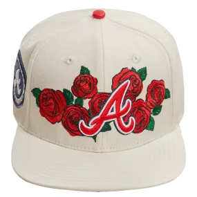 MLB ATLANTA BRAVES ROSES WOOL UNISEX SNAPBACK HAT (EGGSHELL)