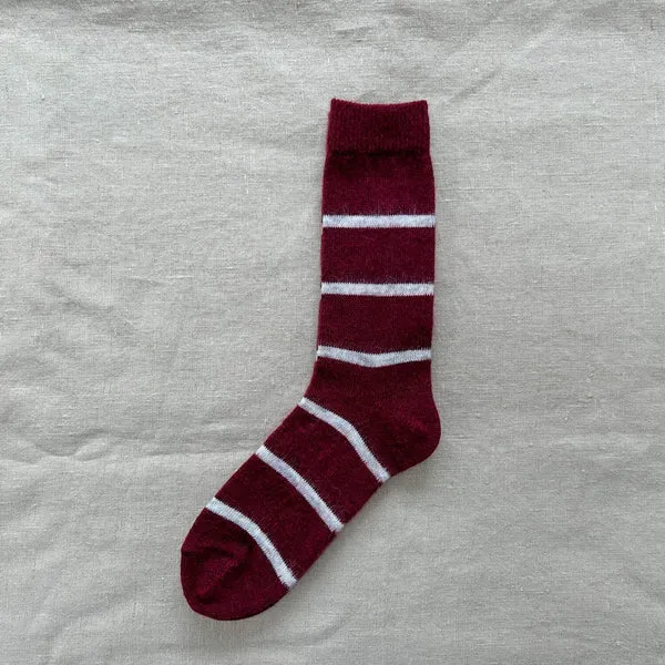 NISHIGUCHI KUTSUSHITA - Oslo Mohair Wool Border Sock