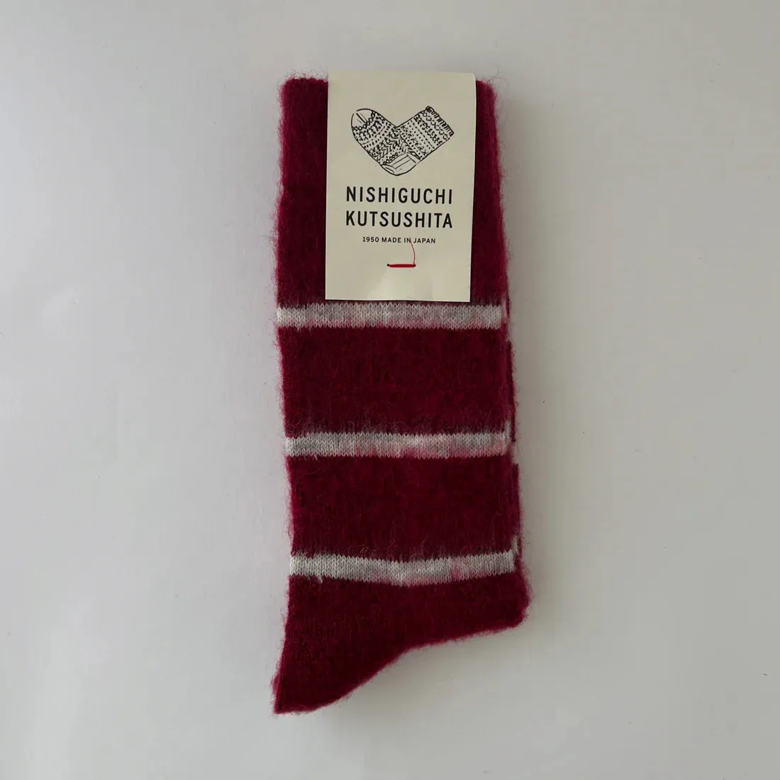 NISHIGUCHI KUTSUSHITA - Oslo Mohair Wool Border Sock