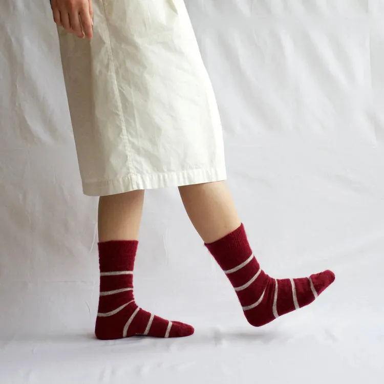 NISHIGUCHI KUTSUSHITA - Oslo Mohair Wool Border Sock