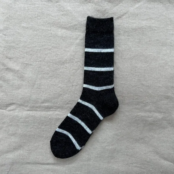 NISHIGUCHI KUTSUSHITA - Oslo Mohair Wool Border Sock