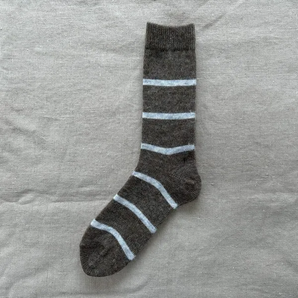 NISHIGUCHI KUTSUSHITA - Oslo Mohair Wool Border Sock