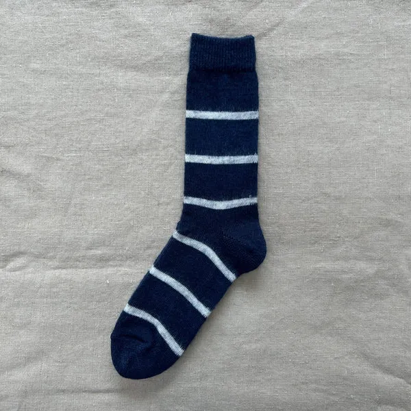 NISHIGUCHI KUTSUSHITA - Oslo Mohair Wool Border Sock