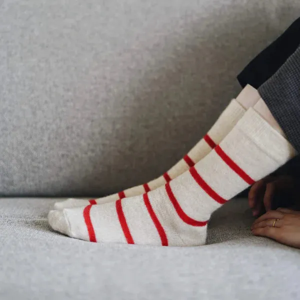 NISHIGUCHI KUTSUSHITA - Oslo Mohair Wool Border Sock