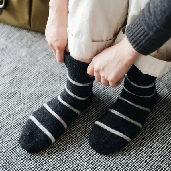 NISHIGUCHI KUTSUSHITA - Oslo Mohair Wool Border Sock