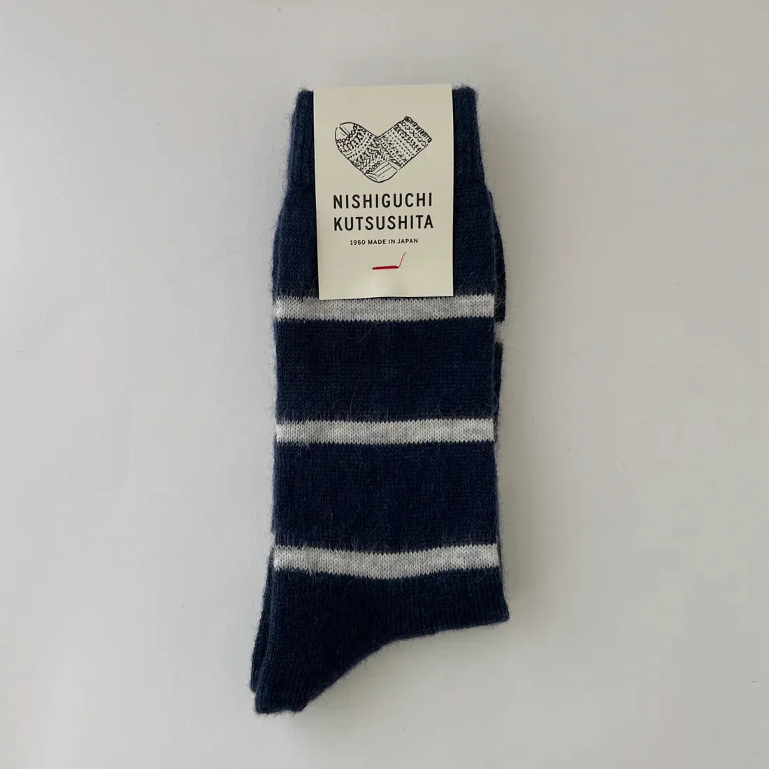 NISHIGUCHI KUTSUSHITA - Oslo Mohair Wool Border Sock