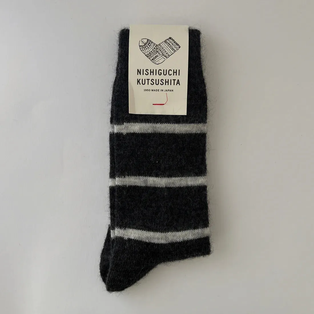 NISHIGUCHI KUTSUSHITA - Oslo Mohair Wool Border Sock