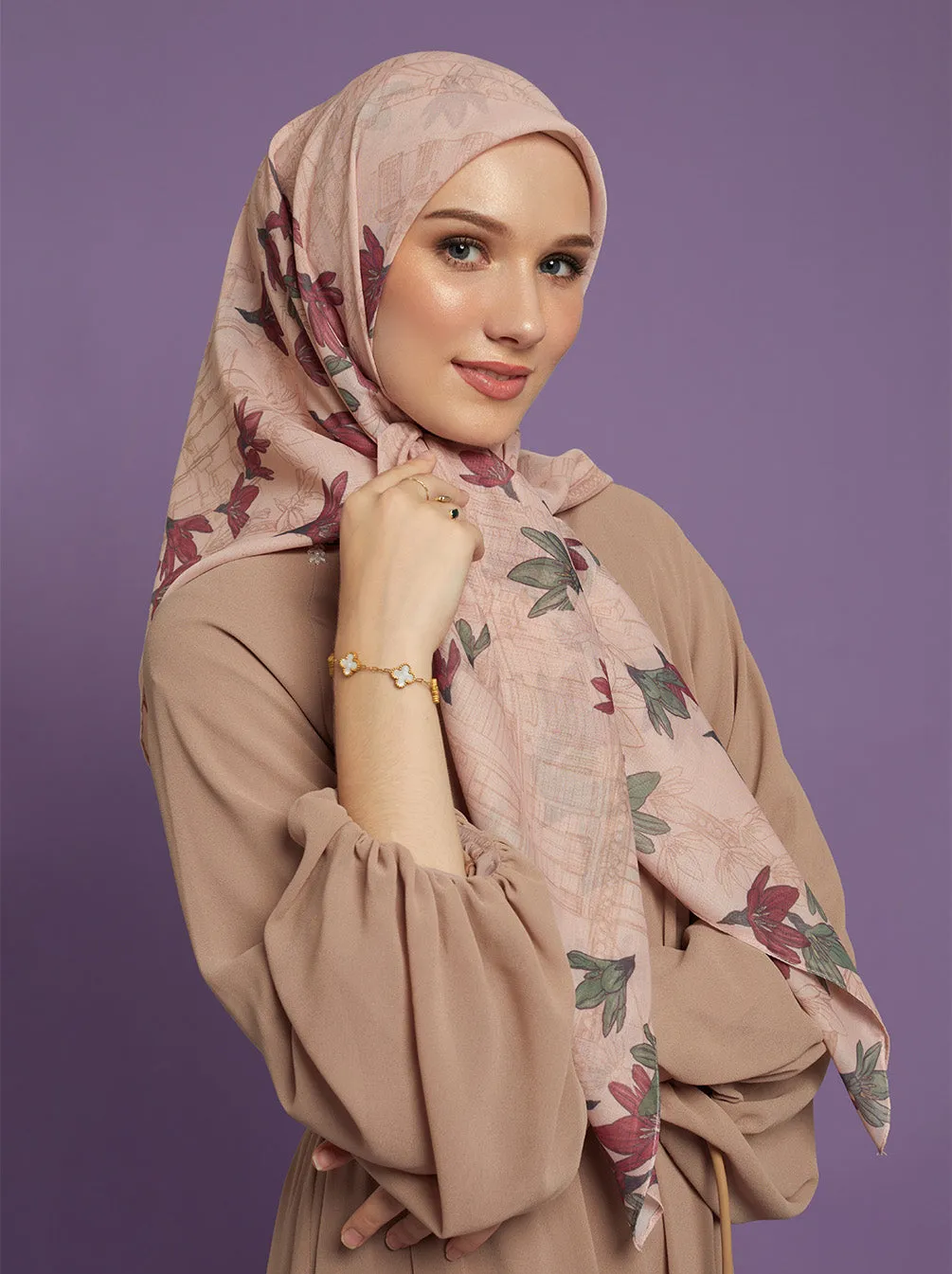 ORVA PARIS SIGNATURE SCARF PEACH