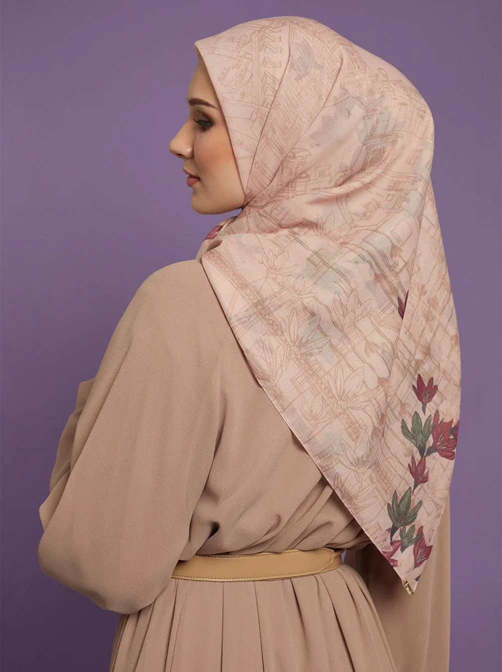 ORVA PARIS SIGNATURE SCARF PEACH