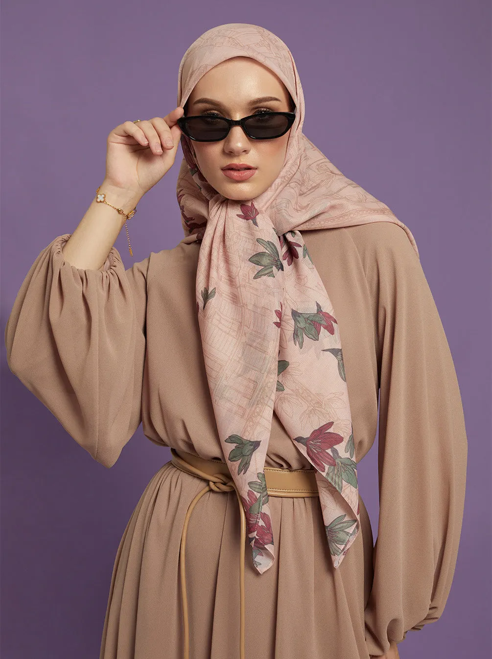 ORVA PARIS SIGNATURE SCARF PEACH