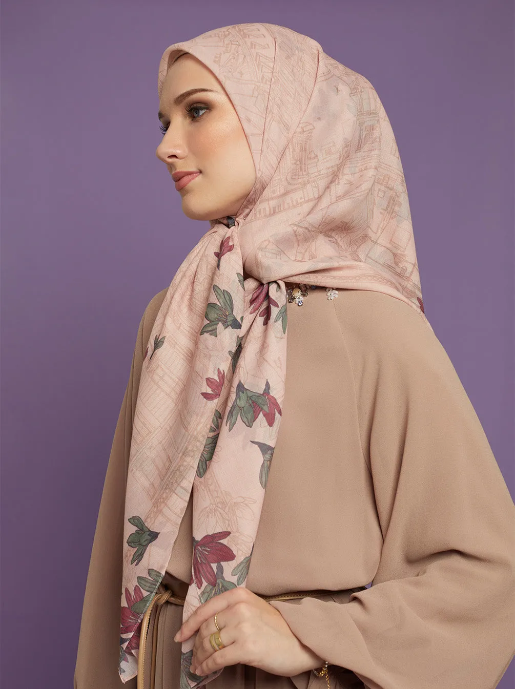 ORVA PARIS SIGNATURE SCARF PEACH