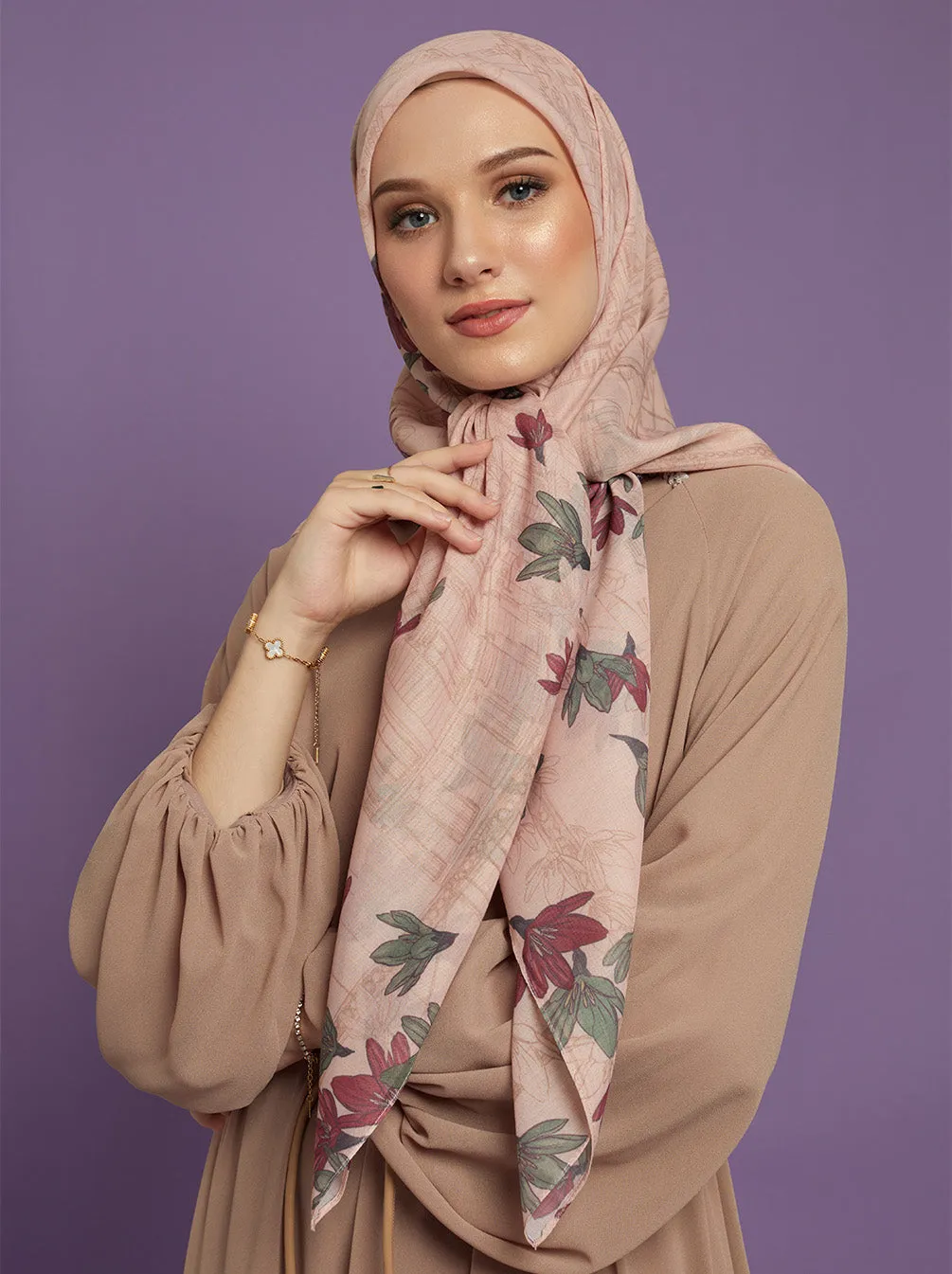 ORVA PARIS SIGNATURE SCARF PEACH