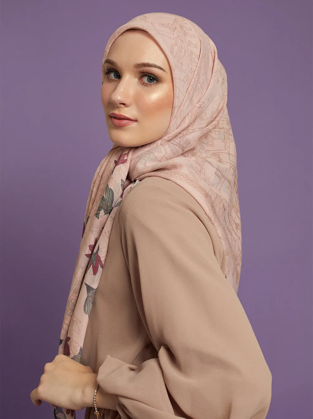 ORVA PARIS SIGNATURE SCARF PEACH