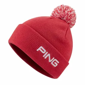 Ping Cresting Knit Bobble Golf Hat - Poppy