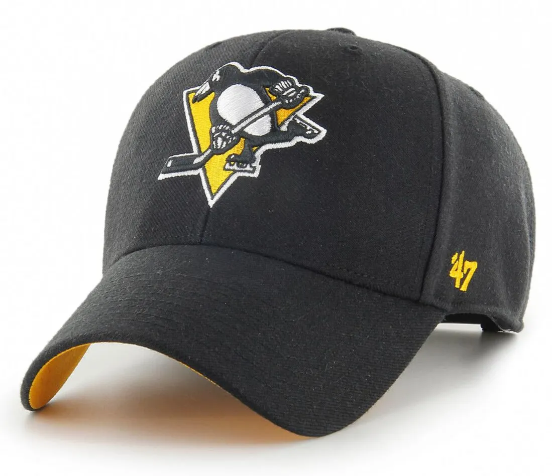 Pittsburgh Penguins 47 Brand MVP Black Ballpark NHL Team Snapback Cap