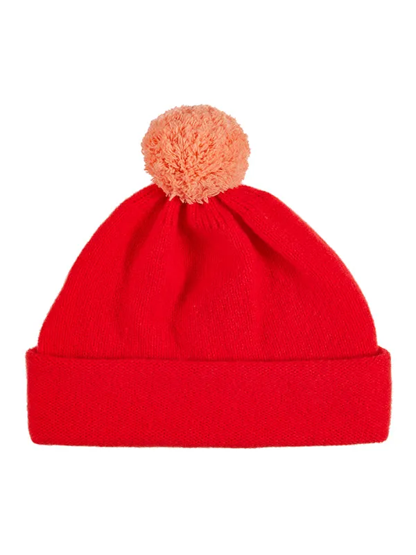 Plain Hat Contrast PomPom Black