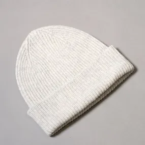 Pure Wool Beanie Hat in Light Grey