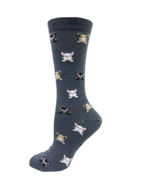 "Cats Hiding" Bamboo Dress Socks by Point Zero - Medium