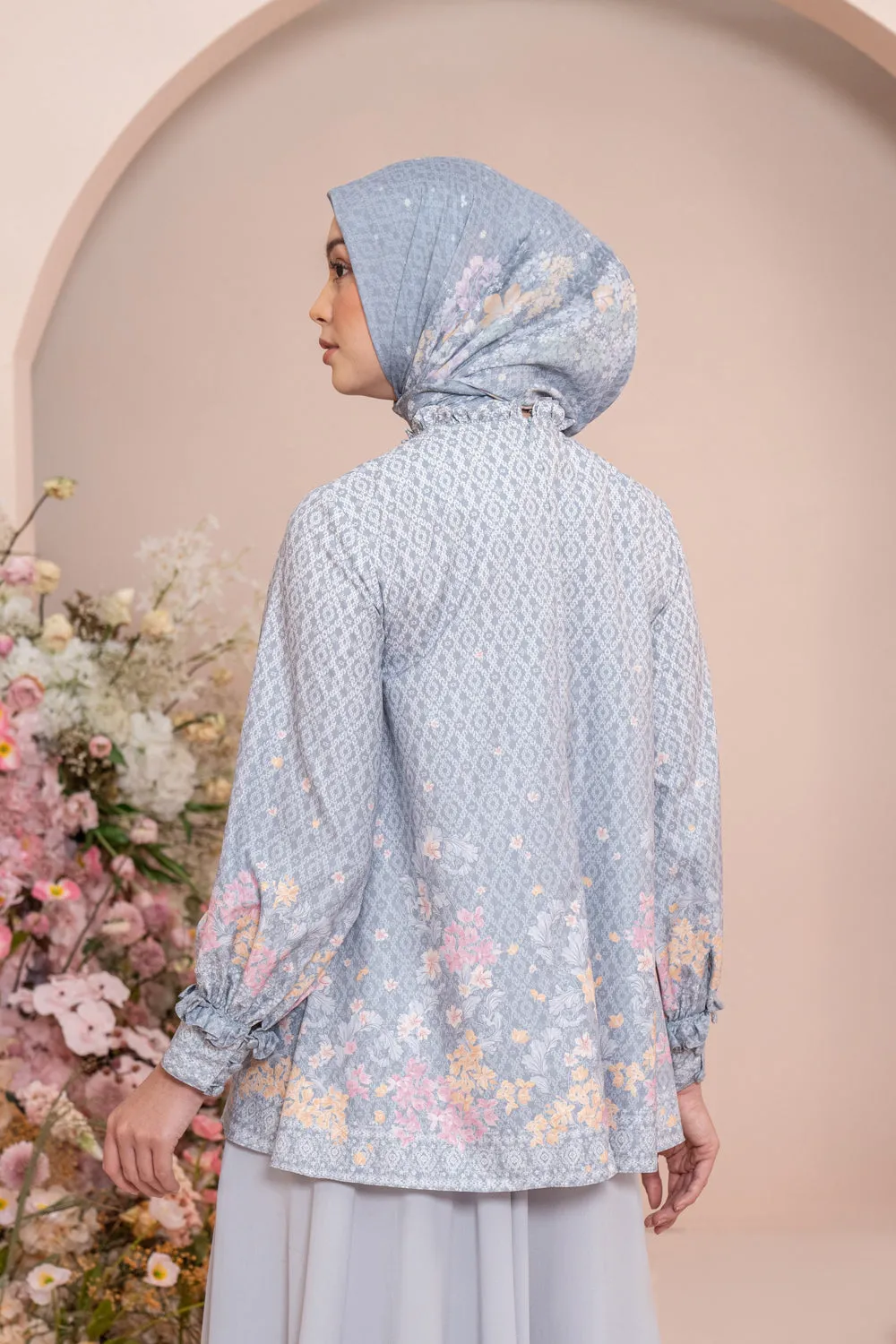 Rissa Blouse Set Syar'i Silver Glaze