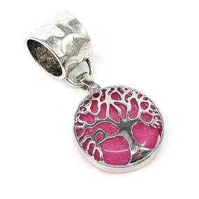 Scarf Jewellery - Pink Agate Tree of Life