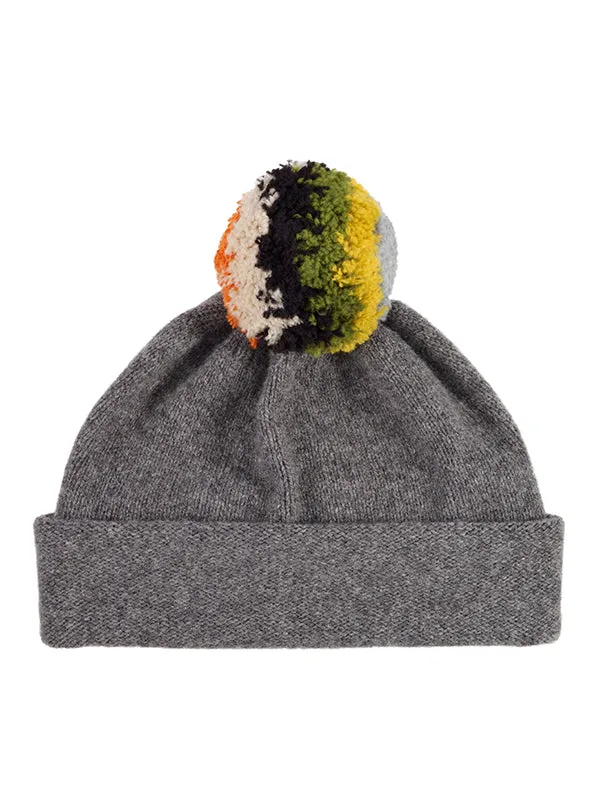 Shaggy Pompom Hat Black