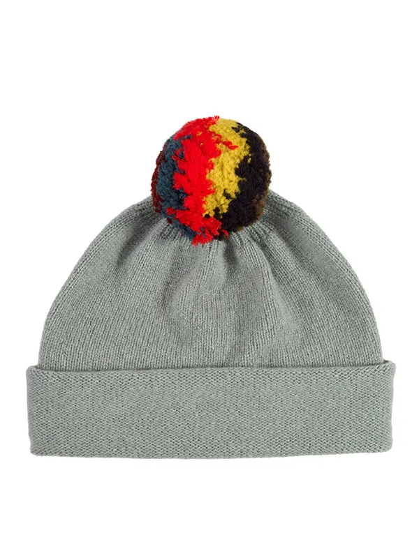 Shaggy Pompom Hat Black