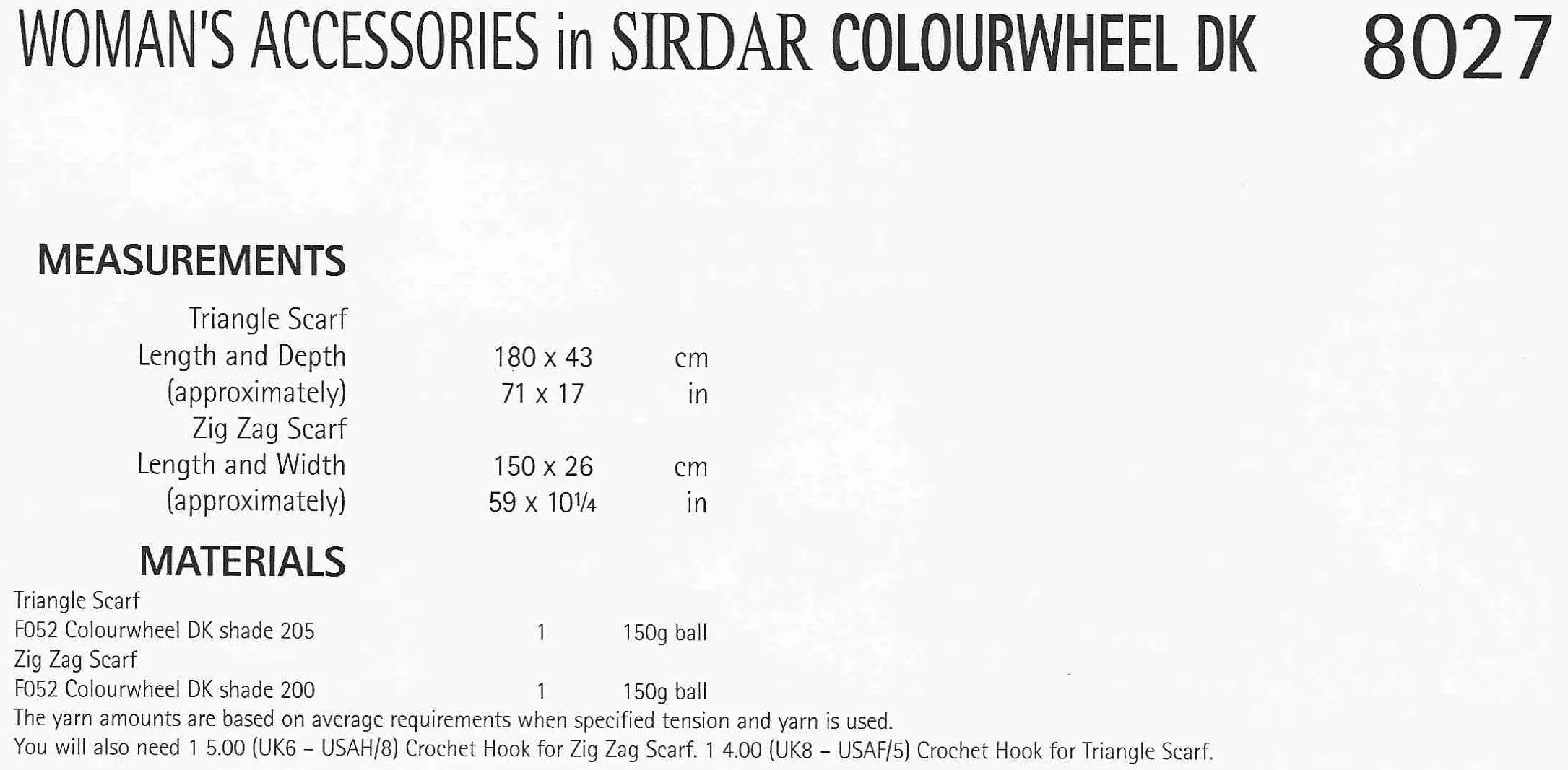 SIRDAR LEAFLET 8027