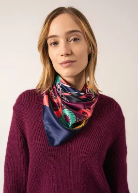 Square Scarf - marine-inspired print (NAVY/TREFLE)