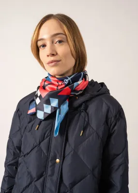 Square Scarf - marine-inspired print (NAVY/TULIPE)