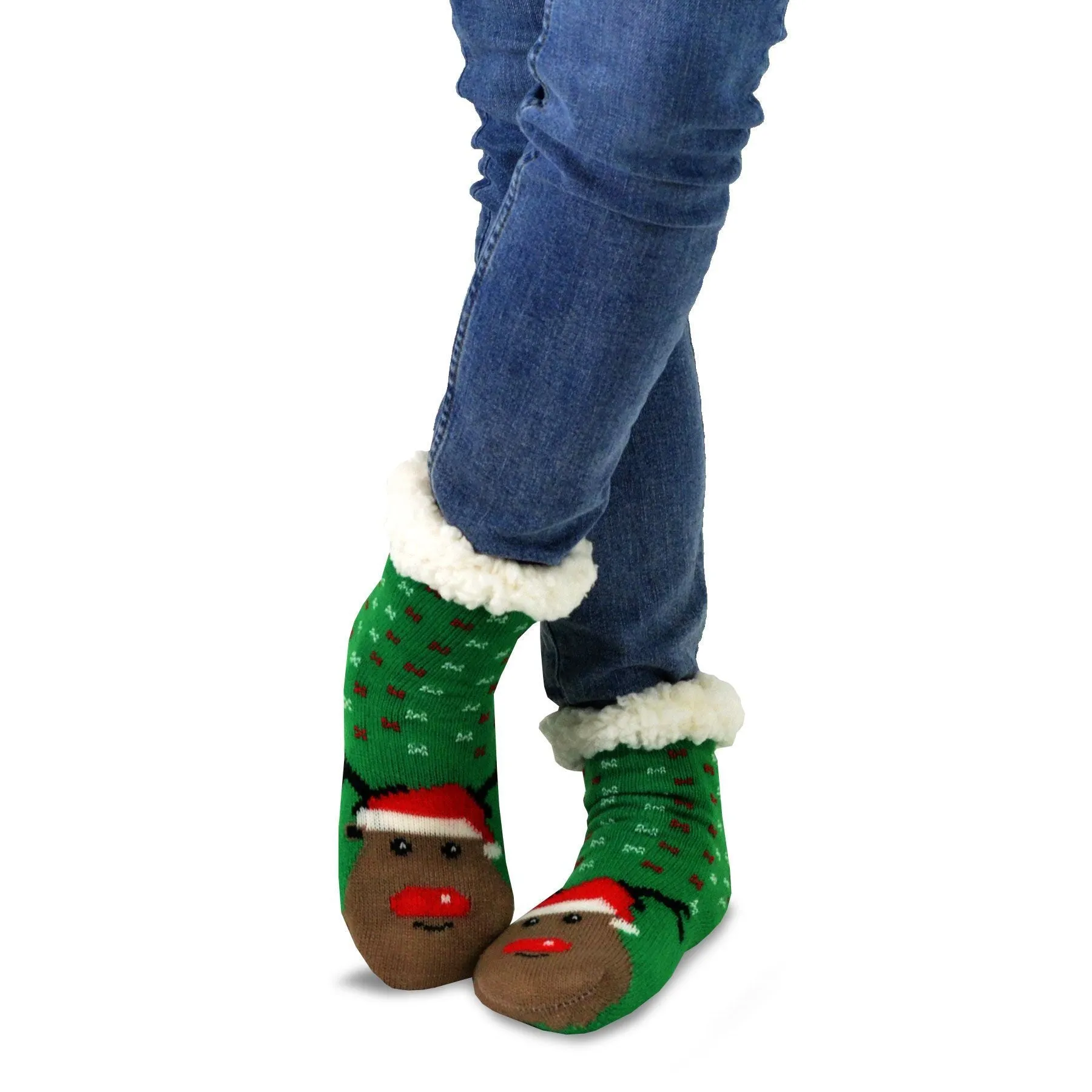 TeeHee Socks Kid's Christmas Double Layered Polyester Crew Santa 3-Pack (X1302)