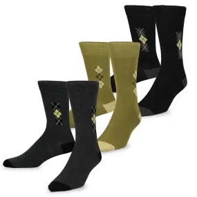 TeeHee Socks Men's Casual Cotton Crew Argyle 3-Pack (50457)