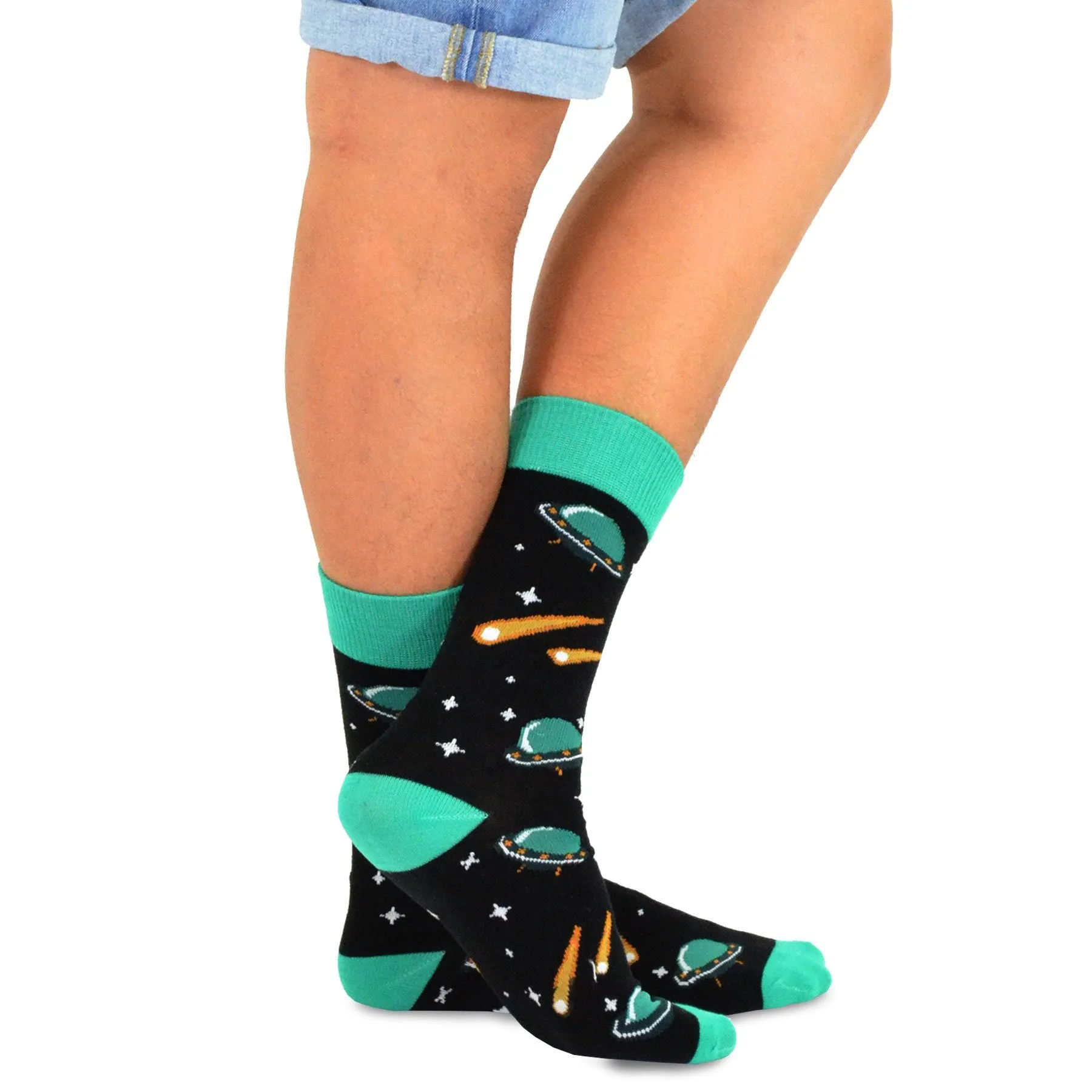 TeeHee Socks Men's Novelty Cotton Crew Galaxy 10-Pack (51173)