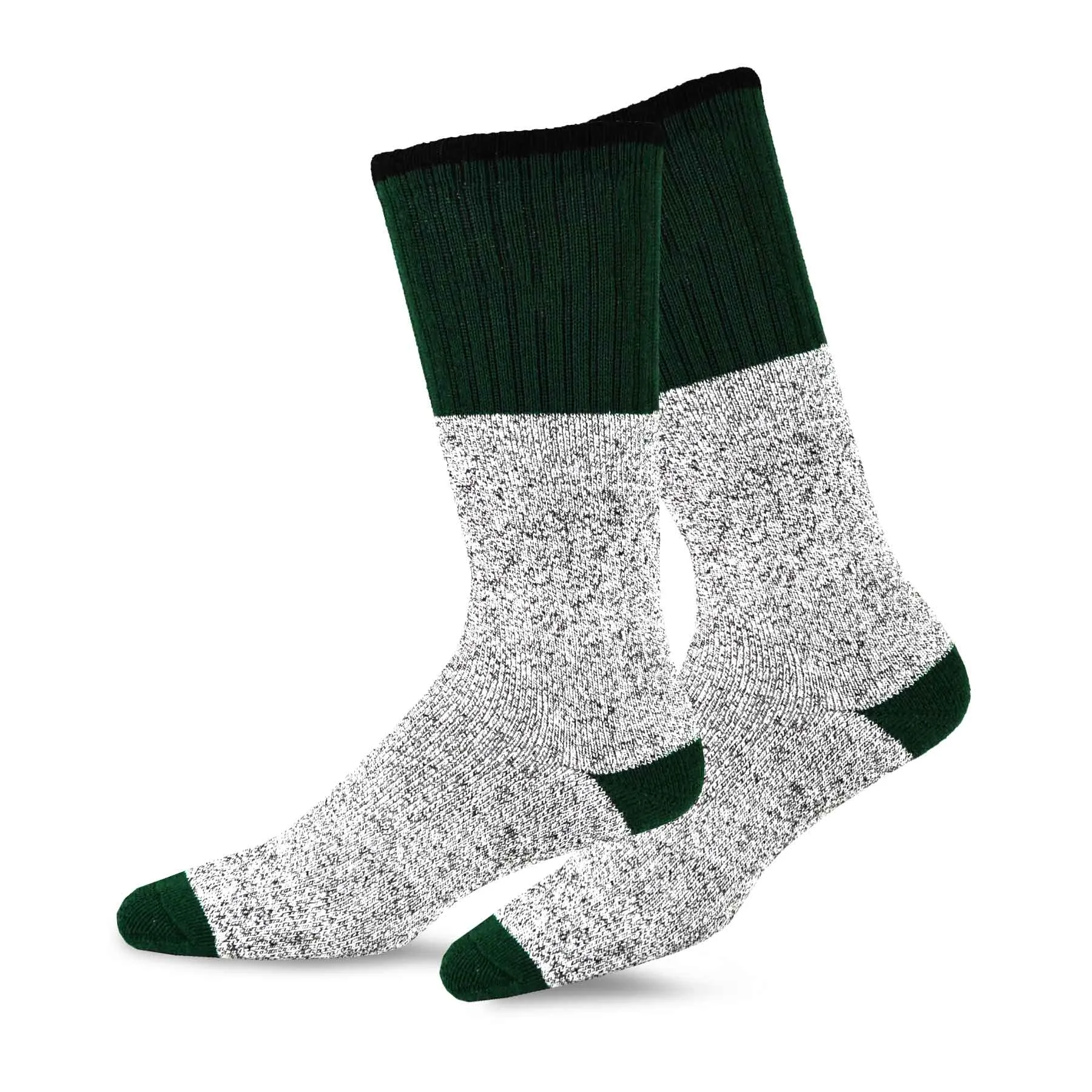 TeeHee Socks Men's Thermal Cotton Crew Color Heel Top 4-Pack (50764)