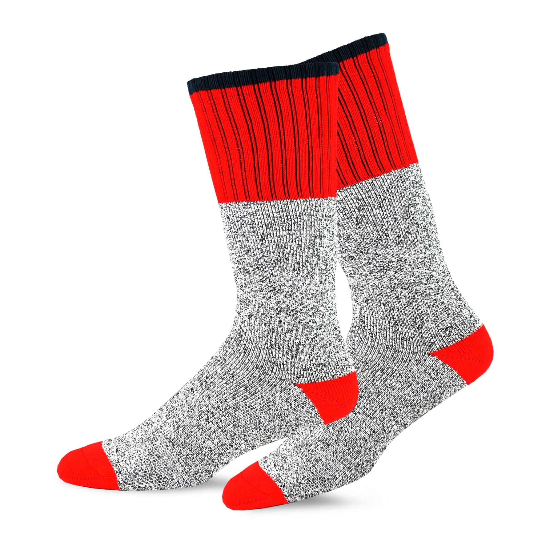 TeeHee Socks Men's Thermal Cotton Crew Color Heel Top 4-Pack (50764)