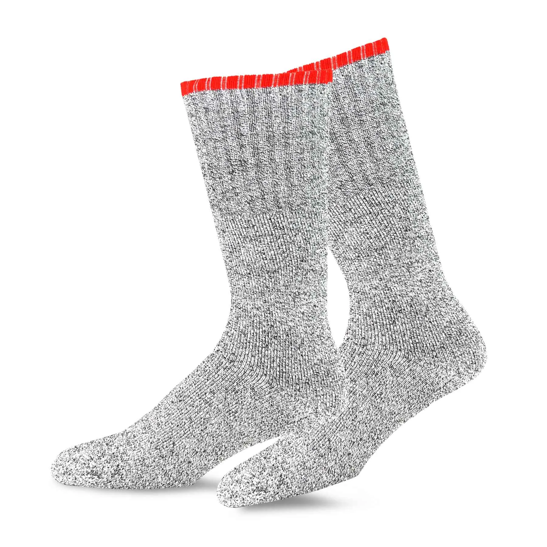 TeeHee Socks Men's Thermal Cotton Crew Red Stripe 2-Pack (50765)