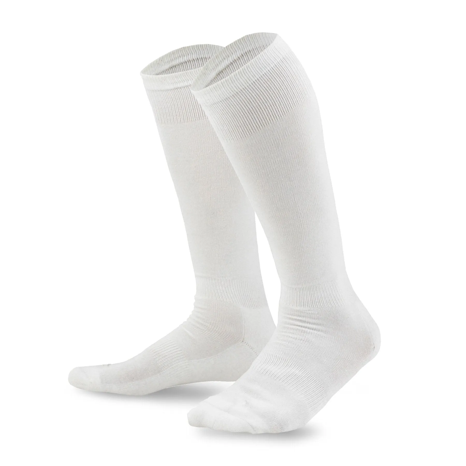 TeeHee Socks Unisex Soccer Bamboo Knee High White 3-Pack (50080)