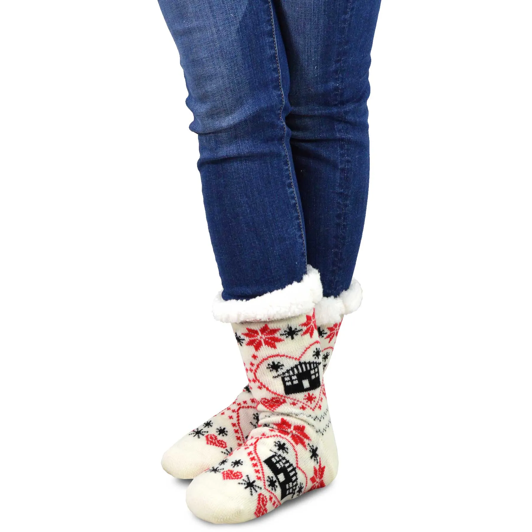 TeeHee Socks Women's Double Layered Polyester Crew Christmas 3-Pack (11799)