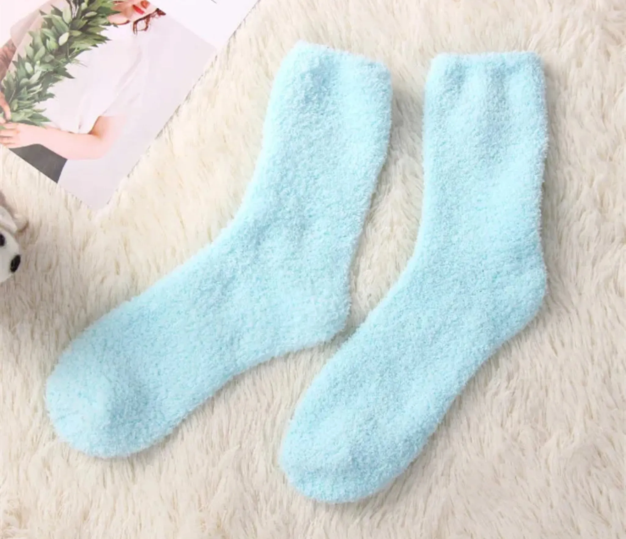 Thermal fuzzy terry socks perfect for winter. 2.50/pair