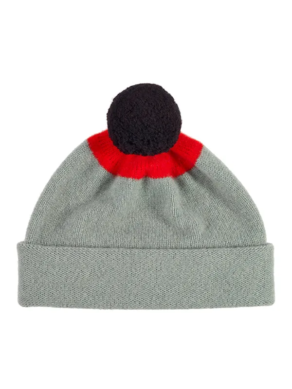 Top Spot Pompom Hat Black & Military