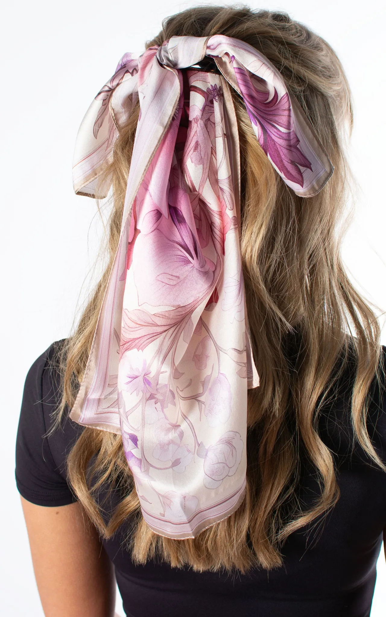 Vintage Flowers Square Silk Scarf